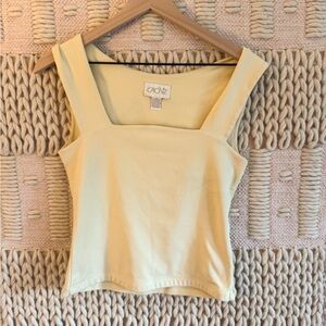 Cache Pale Yellow Square Neck Tank
